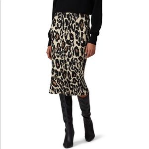 DVF leopard stretch pencil skirt